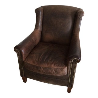 Ralph Lauren Brown Club Chair For Sale
