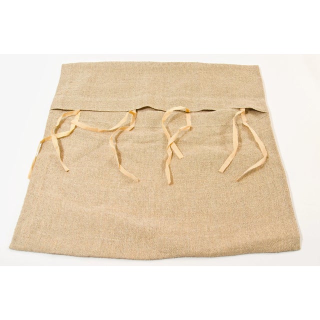 Rustic Hand-loomed Linen Pillow Sham with Beaded Center For Sale - Image 3 of 3