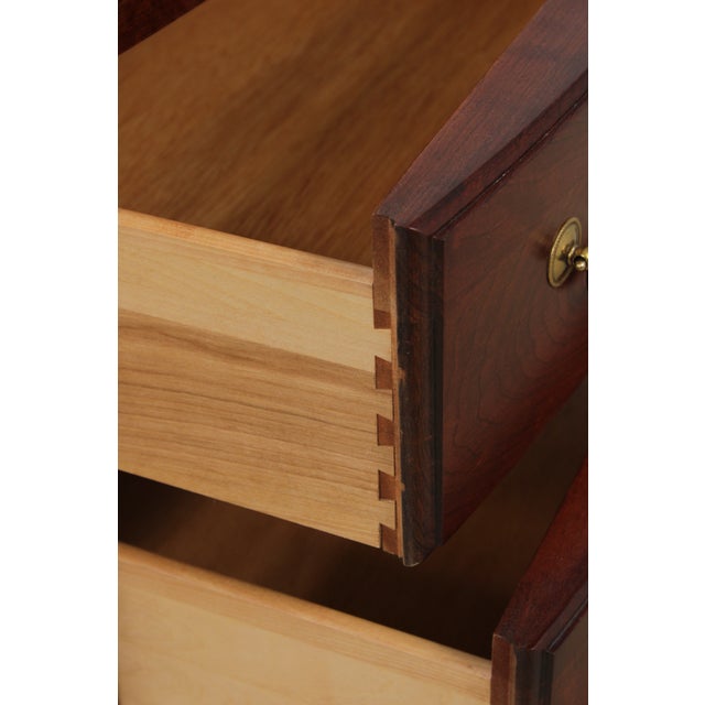 1980s Pennsylvania House Bow Front Cherry 3 Drawer Nightstand For Sale - Image 5 of 13