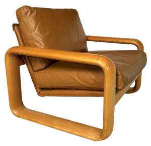 Brutalist Hombre Leather Lounge Chair by Burkhard Vogtherr for Rosenthal Studio-Line, Germany, 1970s