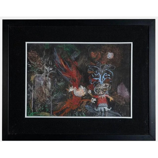 Sergio Barletta, Fire Eater, Tempera, 1970s For Sale - Image 4 of 4