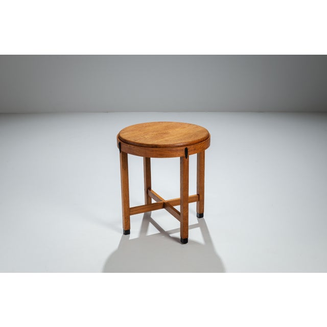 Art Deco Amsterdam School Round Side Table, 1930s For Sale - Image 11 of 11