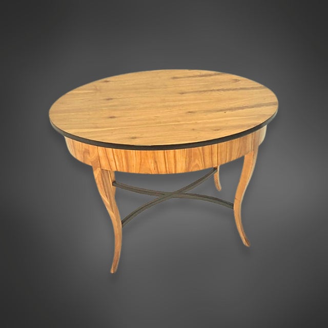 Biedermeier Oval Side Table in Cherry Wood, Germany, 1825 For Sale - Image 3 of 11