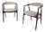 Mid-Century Modern Dining Chairs in Bouclé and Walnut attributed to Thomas Harlev, 1960s, Set of 2 For Sale