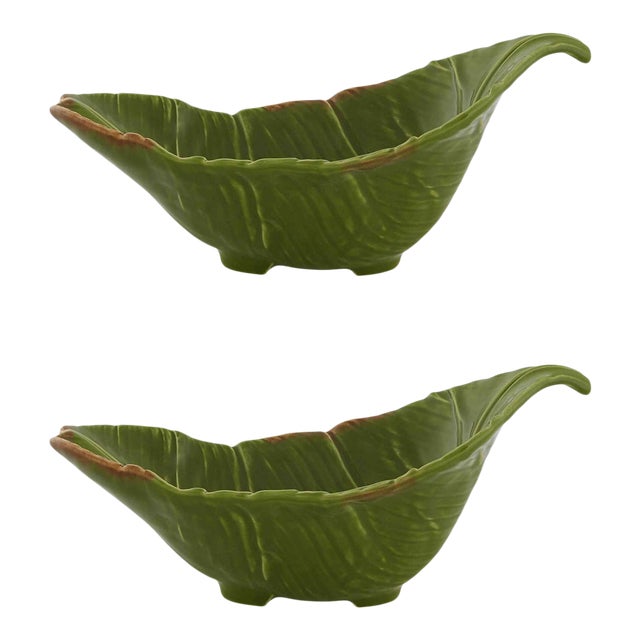 Bordallo Pinheiro Bananas from Madeira Aperitifs Bowl 11", Set of 2 For Sale