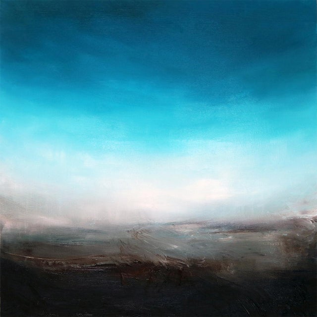 "Sea Mist No.1" - Coastal Abstract Landscape Oil Painting on Canvas For Sale