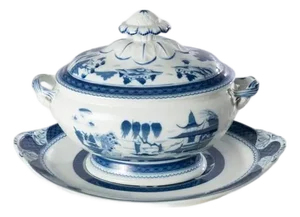Mottahedeh Historic Charkston Blue Canton Tureen and Underplate