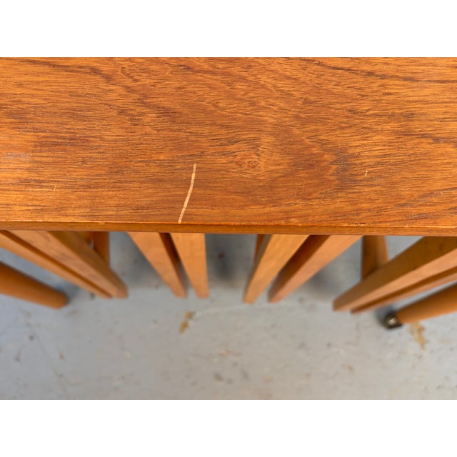 Goldenrod Mid 20th Century Teak Nesting Table Set Attributed to Poul Hundevad For Sale - Image 8 of 12