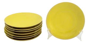 Rupert Spira Yellow Glazed Stoneware Plates, 8