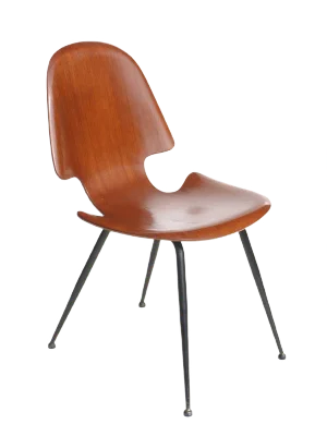 Italian Plywood Dining Chair by Carlo Ratti for Compensati Curvati, 1950s
