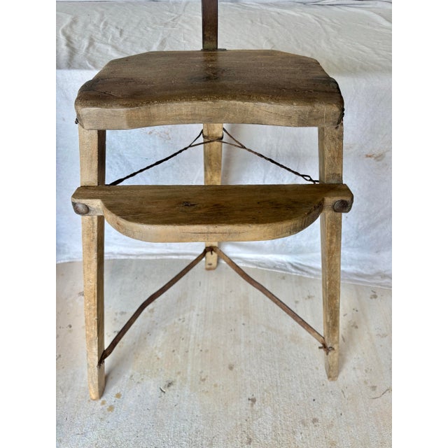 Wood Late 19th Century French Wood and Iron Artist Work Chair For Sale - Image 7 of 13