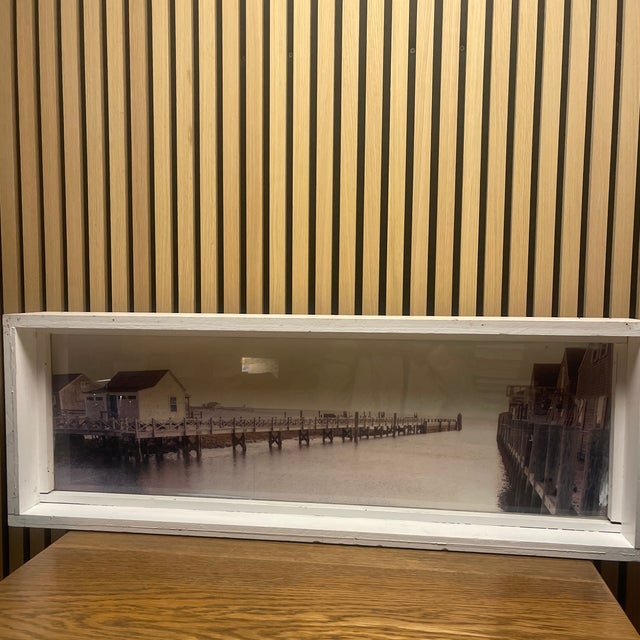 White Oversized Nantucket Brant Point Lighthouse Architectural Shadow Box Photograph in Handcrafted Wood Frame For Sale - Image 8 of 12