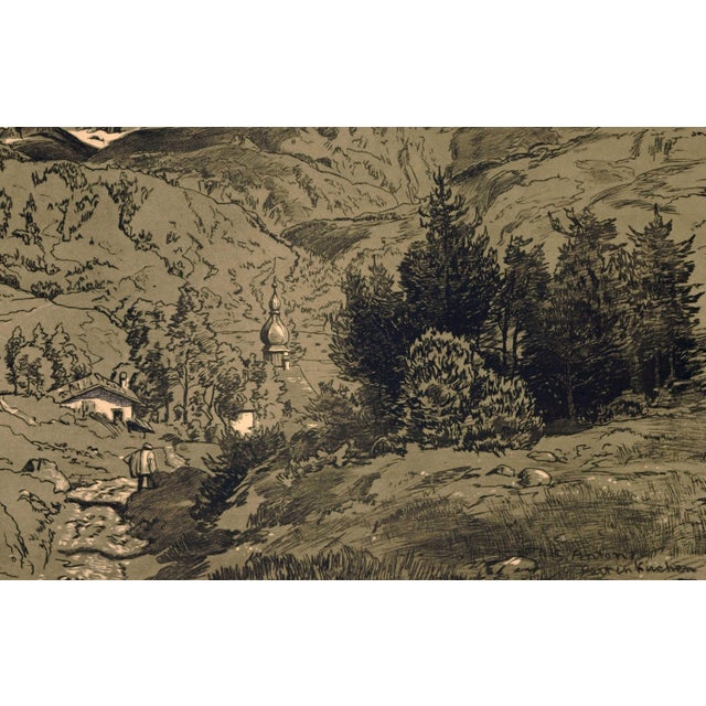 Hans Thoma (1839 Bernau - 1924 Karlsruhe), S. Anton Patenkirchen, 1895. Algraph on strong wove paper, published by...