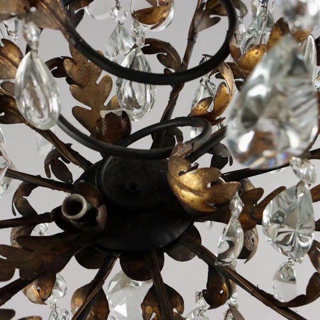Sheet Metal and Glass chandelier For Sale - Image 6 of 8