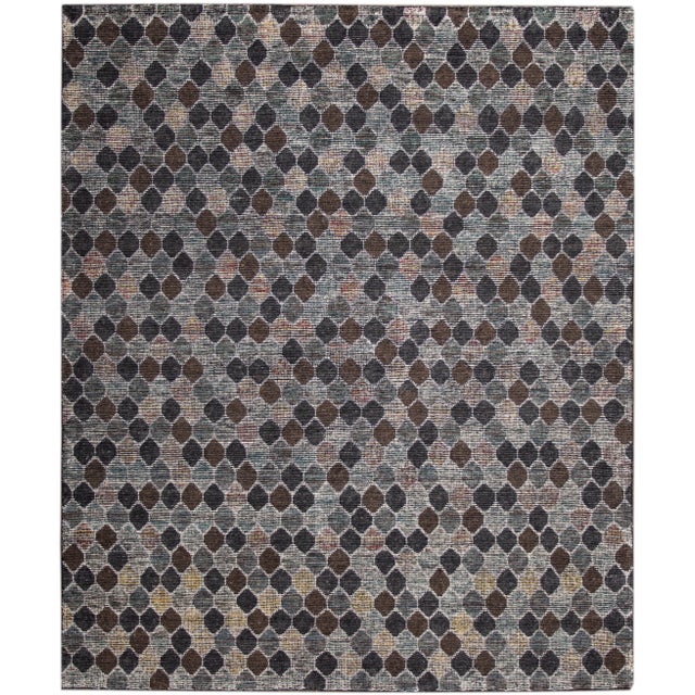 Gray Contemporary Soumak Style Wool Rug With Allover Pattern in Earthy Tones For Sale - Image 8 of 8