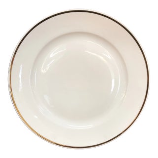 Early 20th Century Single Italian Round Platter / Charger White With Gilt Rim Richard Ginori For Sale