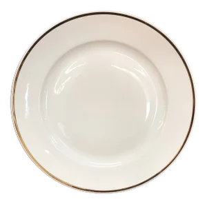 Early 20th Century Single Italian Round Platter / Charger White With Gilt Rim Richard Ginori