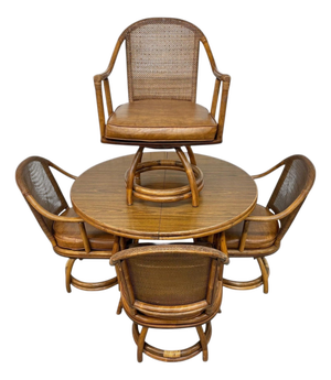 Vintage Bamboo & Rattan 5-Piece Dinette Set
