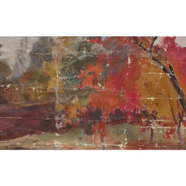 Autumn Landscape Oil Painting, Ukrainian Art (1970) For Sale - Image 4 of 6