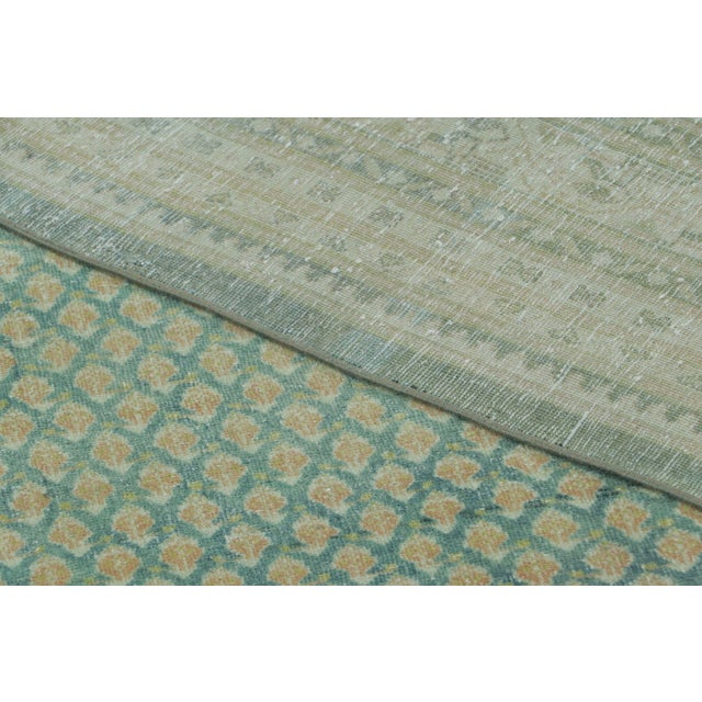 Antique Persian Saraband Rug With All-Over Patterns in Beige & Teal - Rug & Kilim For Sale - Image 9 of 9
