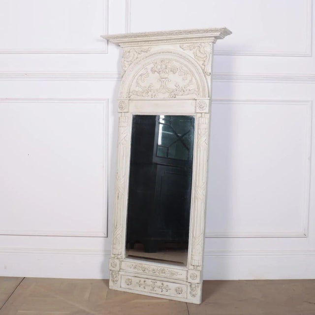 Glass Swedish Carved Pier Mirror, 1890s For Sale - Image 7 of 7