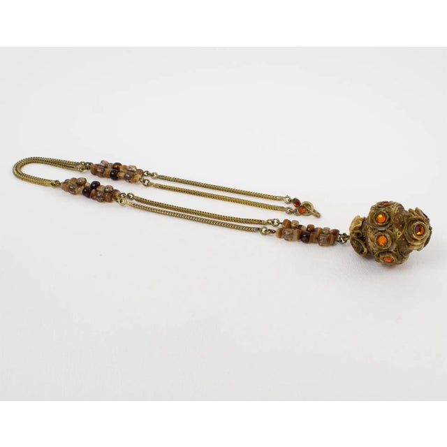 Metal Henry Perichon Gilded Bronze Chain Necklace with Talosel Medallion For Sale - Image 7 of 11