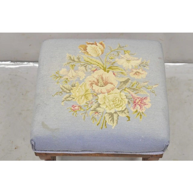 Antique Eastlake Victorian Burl Walnut Carved Curule Footstool Ottoman For Sale In Philadelphia - Image 6 of 11