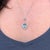 Modern 3Ct Aquamarine Pendant With Natural Diamonds in Solid 14k Gold, 11x9mm For Sale - Image 3 of 9