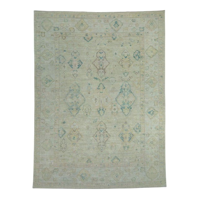 Turkish Oushak Rug 8'9" x 11'8" #18539 For Sale