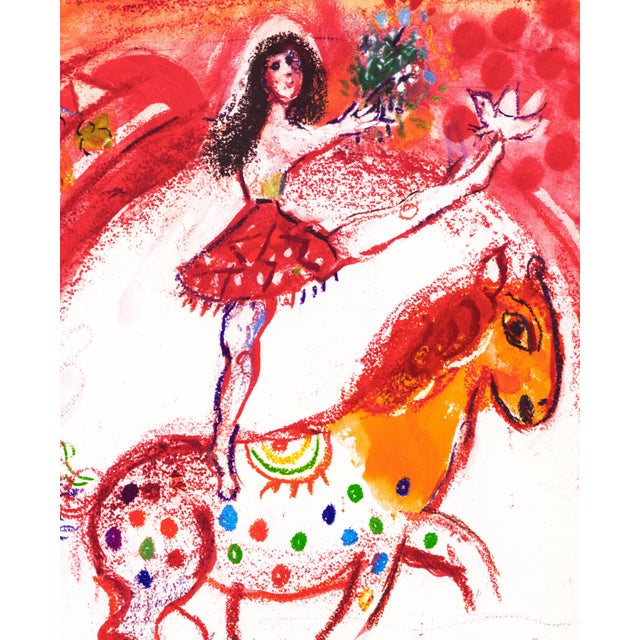Original 1965 lithograph (quadrichromie) by Marc Chagall from the monograph "Le Cirque d'Izis" (Izis Circus), published by...