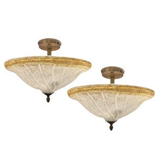 Murano Glass Light Pendants, 1980s, Set of 2 For Sale