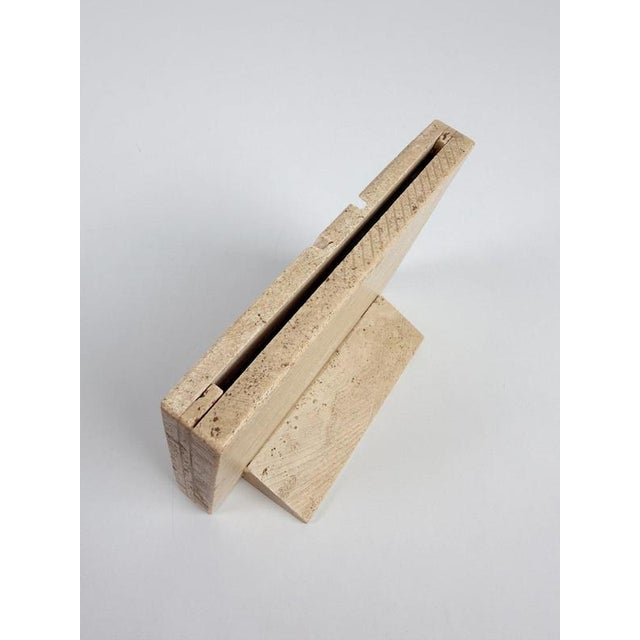 Mid-Century Modern Italian Carved Travertine Table Picture Frame, 1970s For Sale - Image 11 of 16