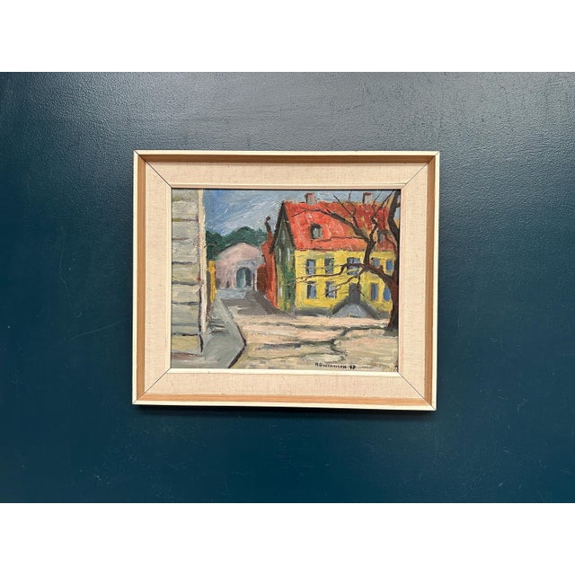 B. Gustavson, Urban Landscape, 1947, Oil on Panel, Framed For Sale - Image 15 of 18
