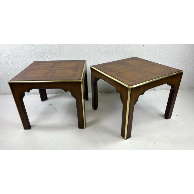 Mid-Century Vintage Walnut Side Tables After Baker Furniture For Sale - Image 9 of 9