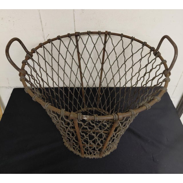 Antique Industrial Wire Basket For Sale - Image 11 of 14