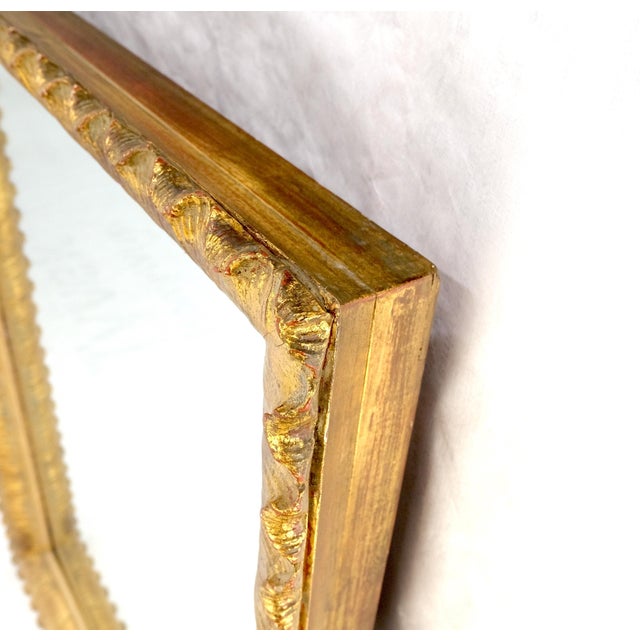 Very Fine Scallop Edge 40x50 Carved & Gold Gilt Rectangle Frame c1940s Wall Mirror MInt!
