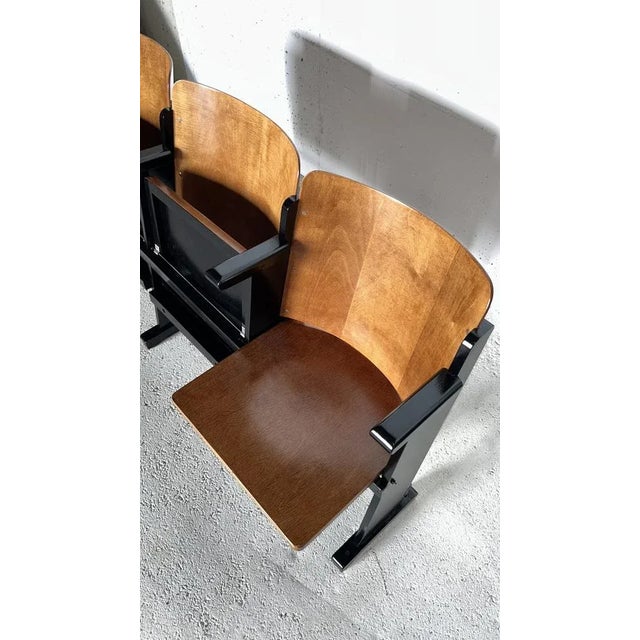 Art Deco Folding Cinema Bench, 1940s For Sale - Image 6 of 8