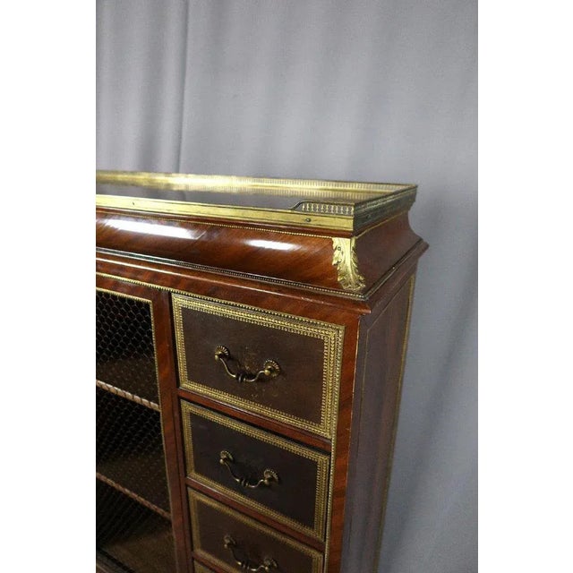 Louis XVI Style Cartonnier in Rosewood Topped & Brass Gallery For Sale - Image 5 of 8