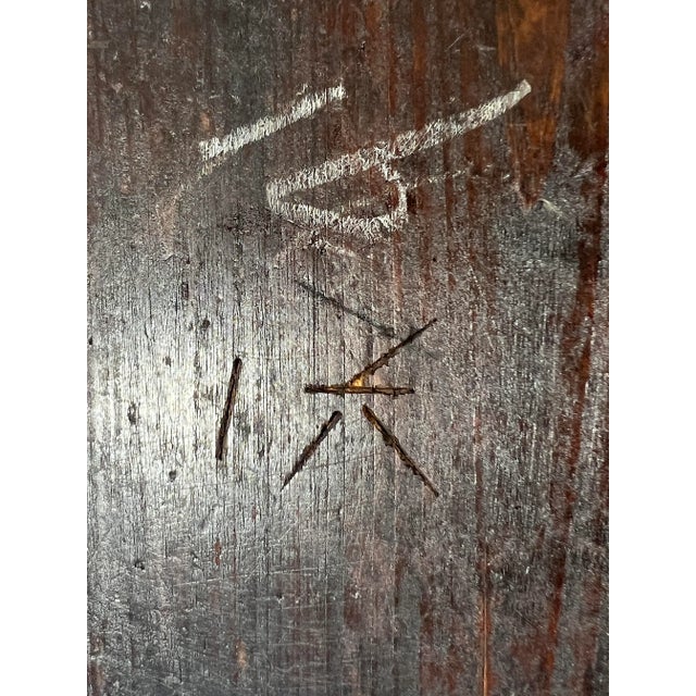 Certified Antique Chinese Elm & Fir Wooden Rice Measuring Container / Bucket Anhui Province With Gold Butterflies and Moths, Qing Dynasty For Sale - Image 9 of 11