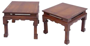 Lacquered Wooden Side Tables, 1950s, Set of 2