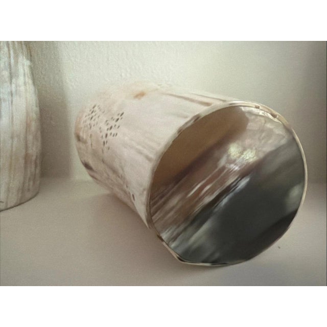 African Three Ugandan Designed Ankole Candle Holders Manufactured In Uganda By Wied For Sale - Image 3 of 7