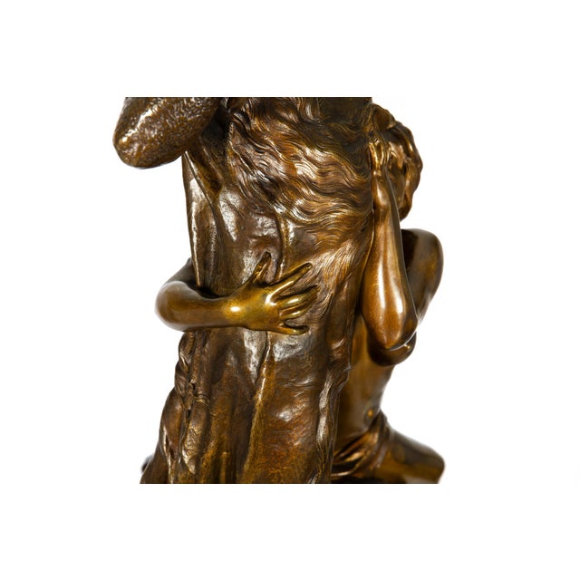 French Art Nouveau Bronze Sculpture Wagner’s “Tannhauser” After Louis Chalon For Sale - Image 13 of 18