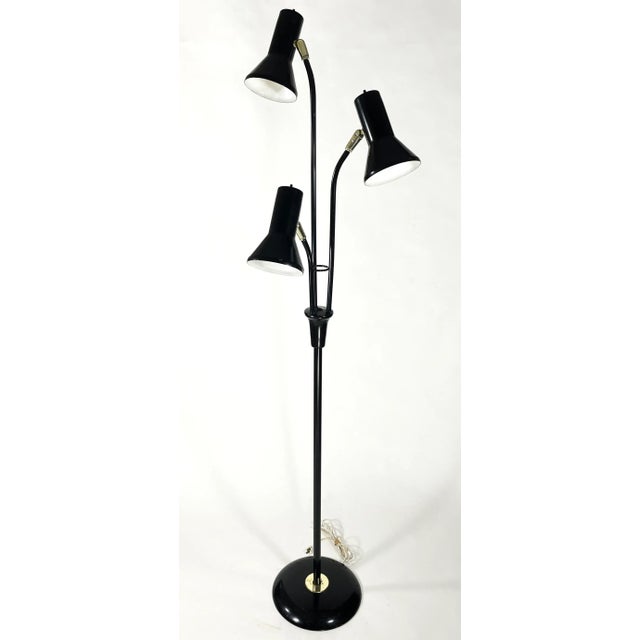 1950s MCM Gerald Thurston Triennale Floor Lamp for Lightolier in Black For Sale - Image 13 of 13