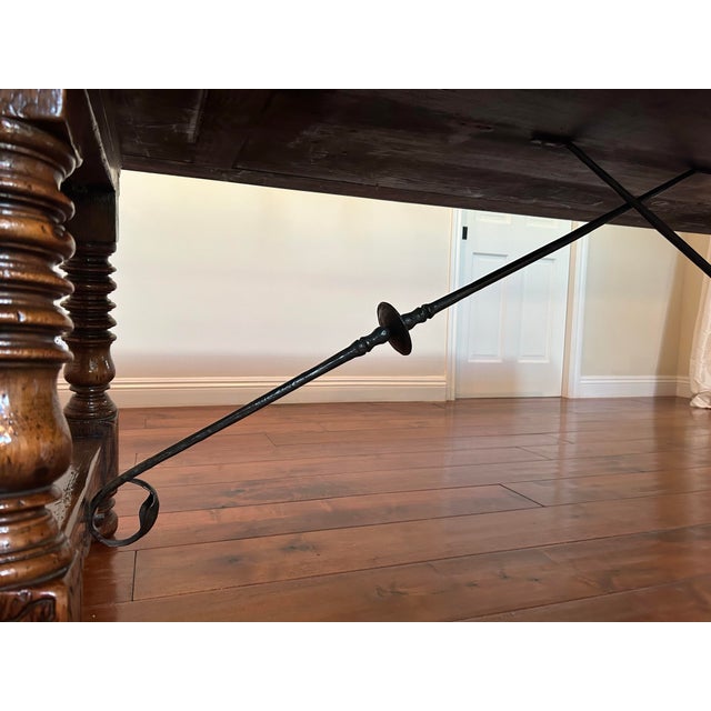 1920s French Walnut Farmhouse Table For Sale - Image 4 of 9