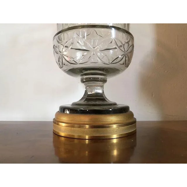 Glass 19th Century Anglo Irish Cut Crystal Glass Mounted Vase For Sale - Image 7 of 11