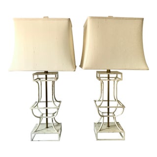 Celerie Kemble Maitland-Smith Hammer Shell and Brass Table Lamps, Set of 2 For Sale