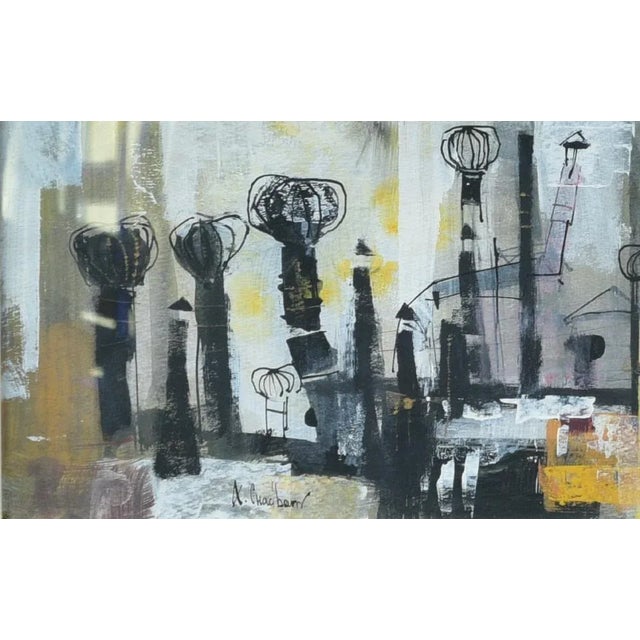 Alfred Chadbourn (1921-1998), Rooftops, 10"x40" Watercolor/Gouache, 1950s For Sale - Image 4 of 4