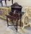 French French Style Office Woman Writing Desk With Gold Details For Sale - Image 3 of 5