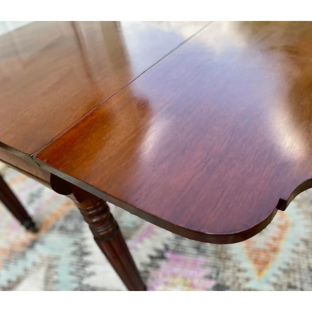 19th C. Sheraton Drop Leaf Table on Casters For Sale - Image 9 of 11