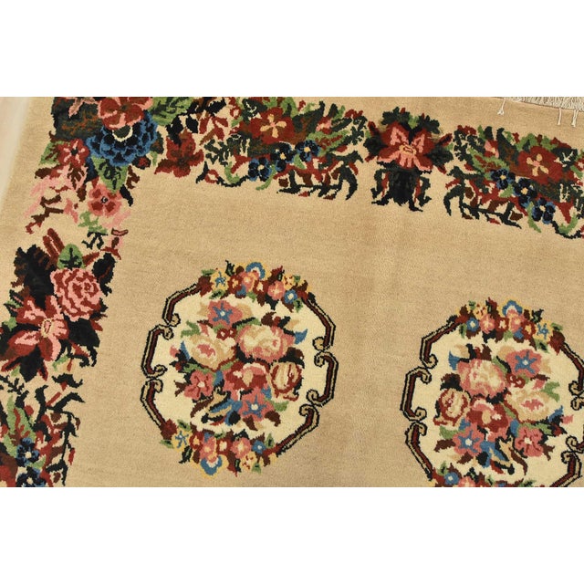 Bakhtiari Rug 4’5” X 6’7” Beige Wool Vintage Traditional Hand-Knotted Carpet For Sale In Philadelphia - Image 6 of 12